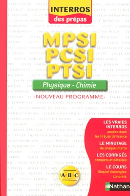 INTERROS PREPA PHYSIQUE-CHIMIE SUP MPSI-PCSI-PTSI, MPSI, PCSI, PTSI