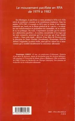 Le mouvement pacifiste en RFA de 1979 à 1983