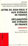 Les relations de l'Église catholique avec l'État et la société française 1905-2005