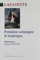 Mémoires / Lafayette, 1, Mémoires, tome 1, Première campagne d'Amérique (1777-1778)