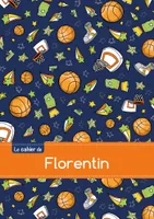 Le cahier de Florentin - Petits carreaux, 96p, A5 - Basketball