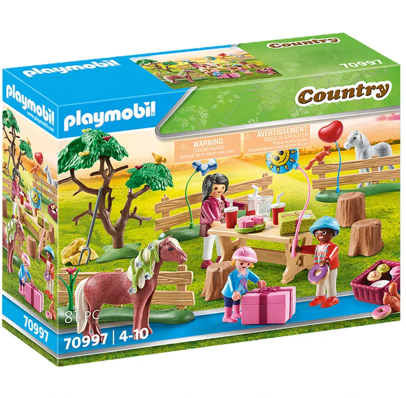 Jeux et Jouets Jeux d'imagination Playmobil Decoration de Fête avec Poneys Country