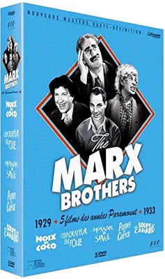Coffret Marx Brothers : noix de coco+l'explorateur en folie+monnaie de singe+plume de  cheval+