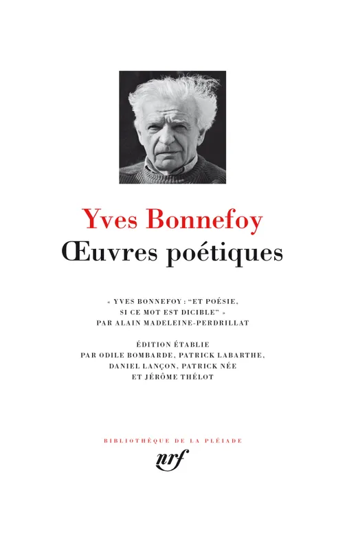 Livres Littérature et Essais littéraires Poésie Œuvres poétiques Yves Bonnefoy
