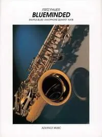 Blueminded, Shuffle-Blues. 4 saxophones (AATBar). Partition et parties.