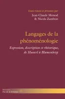 Langages de la phénoménologie, Expression, description et rhétorique, de Husserl à Blumenberg