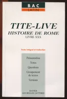 Livre XXX, Tite-Live. Histoire de Rome Livre XXX