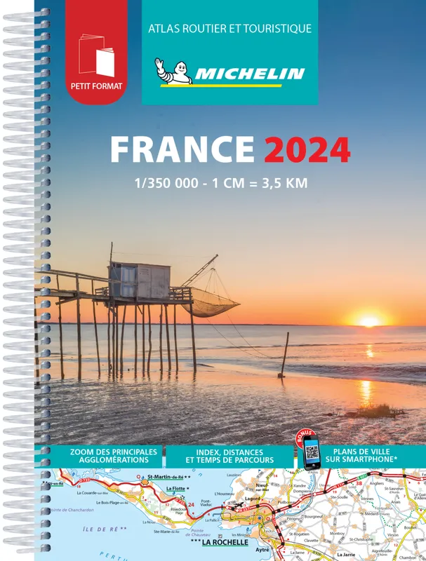 Livres Histoire et Géographie Atlas Atlas Routier France 2024 (Petit Format - Spiral) Manufacture française des pneumatiques Michelin,