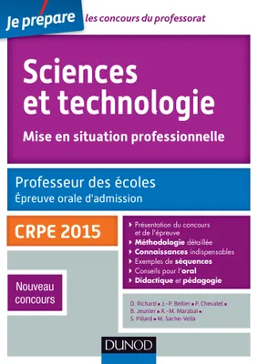 Sciences et technologie. Professeur des écoles. Oral admission - CRPE 2015, CRPE 2015