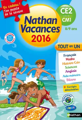 Cahier de Vacances 2016 Primaire CE2 vers CM1 8/9 ANS