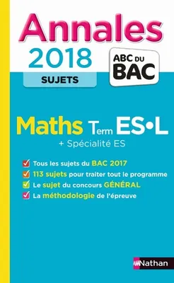 Annales Bac Maths ES-L Non corrigé 2018