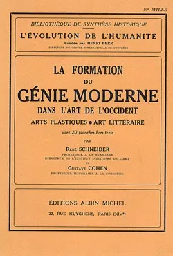 La Formation du génie moderne dans l'art de l'Occident, Arts plastiques et art littéraire
