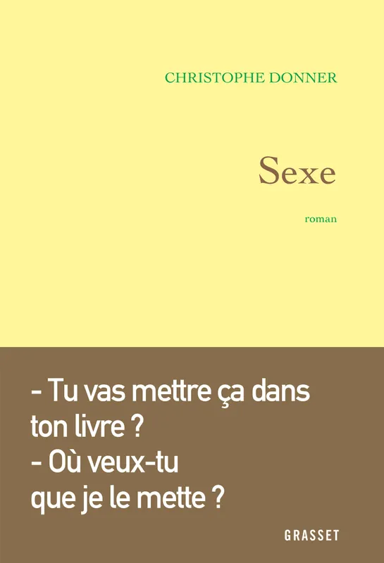 Sexe, roman Christophe Donner