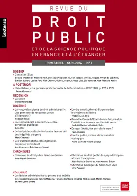 Revue du droit public et de la science politique en France et à l'étranger N°1-2024