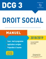 3, DCG 3 - Droit social Manuel 2018/2019, Manuel