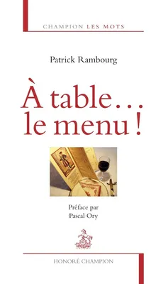 A table... le menu !