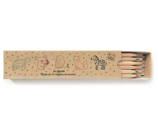 Jeux et Jouets Loisirs créatifs Dessin et peinture Boite de Crayons de couleur Animaux écologiques Papeterie
