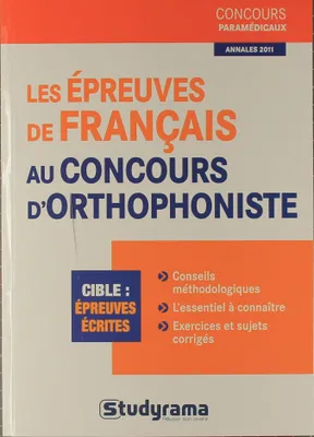 Les épreuves de français au concours d'orthophoniste