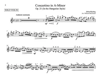 Concertino in A Minor Op. 21, 1st and 3rd Position