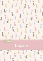 Le cahier de Louise - Blanc, 96p, A5 - Chats