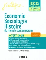 ECG 1 ET ECG 2 -  Economie, Sociologie, Histoire du monde contemporain 2022-2023, Tout-en-un