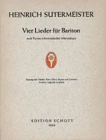 Vier Lieder, nach Texten schweizerischer Minnesänger. baritone, violin, flute, oboe, bassoon and harpsichord. Partition et parties.