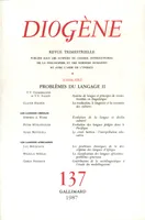 Diogène numéro 137, Problèmes du langage, II