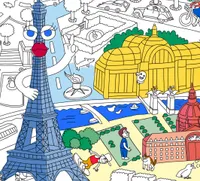 Jeux et Jouets Loisirs créatifs Dessin et peinture Paris - Poster géant à colorier 6