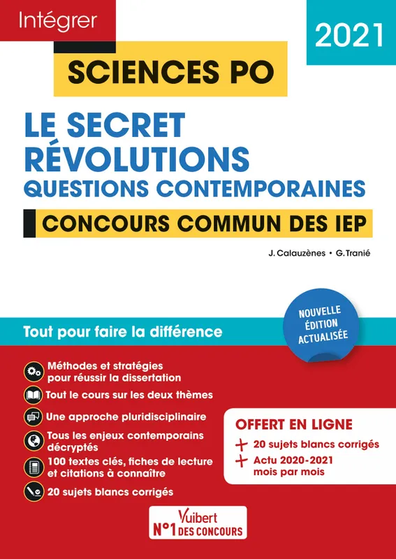 Livres Scolaire-Parascolaire BTS-DUT-Concours Le secret, révolutions, Questions contemporaines Jérôme Calauzènes, Ghislain Tranié