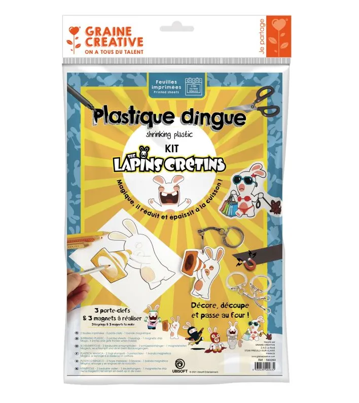Jeux et Jouets Loisirs créatifs Découpes, collages et assemblages Kit plastique dingue Lapins Crétins Loisirs créatifs