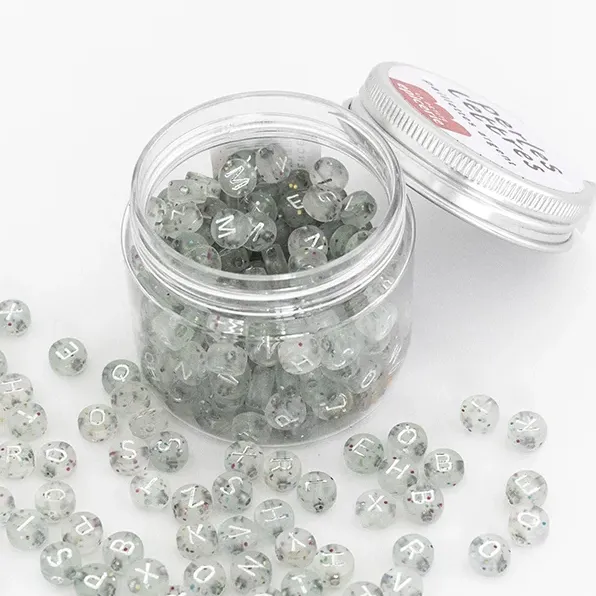 Jeux et Jouets Loisirs créatifs Perles, Modes et Cosmétiques Perles, bijoux à créer Pot perles lettres Paillettes argent Mix de Perles