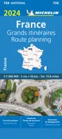 Carte Nationale France - Grands itinéraires/Route planning 2024