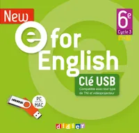 New E For English 6ème - Anglais Ed.2021 - Clé USB  Audios/Vidéos Classe