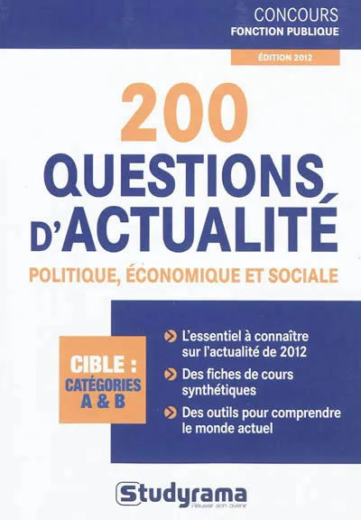 Livres Scolaire-Parascolaire BTS-DUT-Concours 200 questions d'actualité politique, économique et sociale Jean-Christophe Saladin