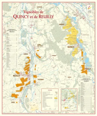 Carte des Vignobles de Quincy et de Reuilly (Affiche roulée n°10)