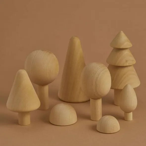 Jeux et Jouets Jeux de construction Construction en bois Set d'arbres de la forêt naturel Jeu d'imitation