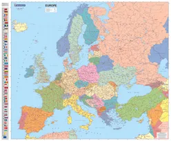 Carte routière et touristique Europe (Politique - plastifié - sous gaine)
