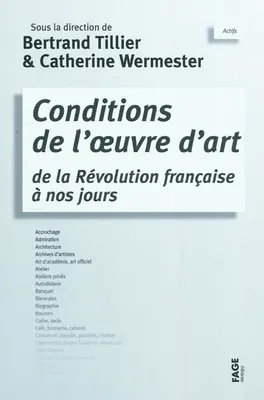 Conditions de l'œuvre d'art de la révolution française à nos