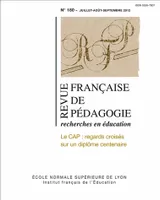 Revue française de pédagogie, n°180/2012, Le CAP : regards croisés sur un diplôme centenaire