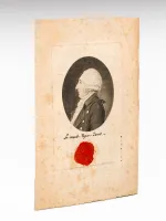 Portrait du Comte Roger Ducos dessiné au Physionotrace et gravé par Quenedey [ Avec son cachet de cire et la mention 