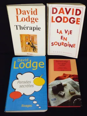 Lot de 4 romans de David Lodge: Les quatre vérités -La vie en sourdine - Pensées secrètes - Thérapies (4 volumes)