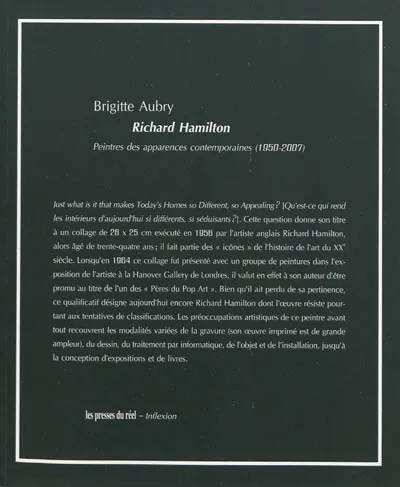 Livres Arts Photographie Richard Hamilton - Peintre des apparences contemporaines (1950-2007), peintre [i.e. peintres] des apparences contemporaines, 1950-2007 Brigitte Aubry
