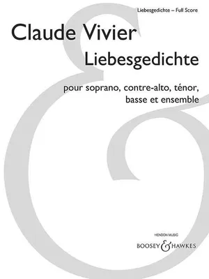 Liebesgedichte, soprano, alto, tenor, bass and ensemble. Partition.