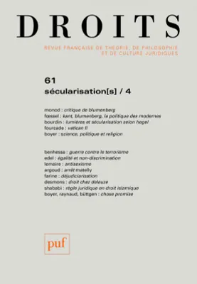 Droits 2015, n° 61, Sécularisation(s)  - IV