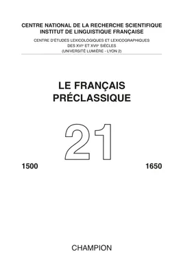 21, LE FRANÇAIS PRÉCLASSIQUE N.21 2019