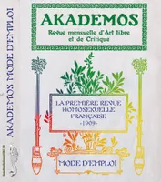 Akademos, la première revue homosexuelle (1909) mode d'emploi