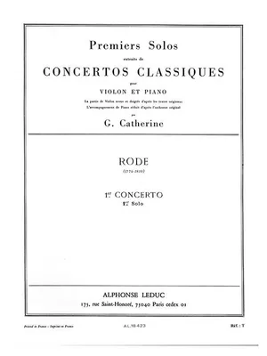 Concerto no. 1 (Rode), Premiers Solos Concertos Classiques