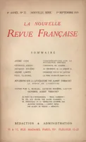 La Nouvelle Revue Française N' 72 (Septembre 1919)