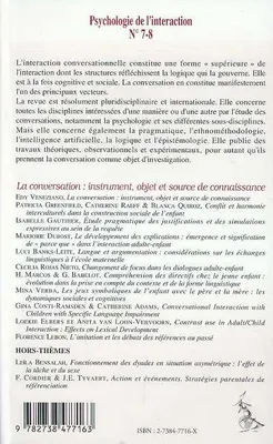 LA CONVERSATION (n°7-8), Instrument, objet et source de connaissance