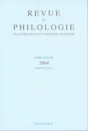 Revue de philologie, de littérature et d'histoire anciennes volume 78, Fascicule 2